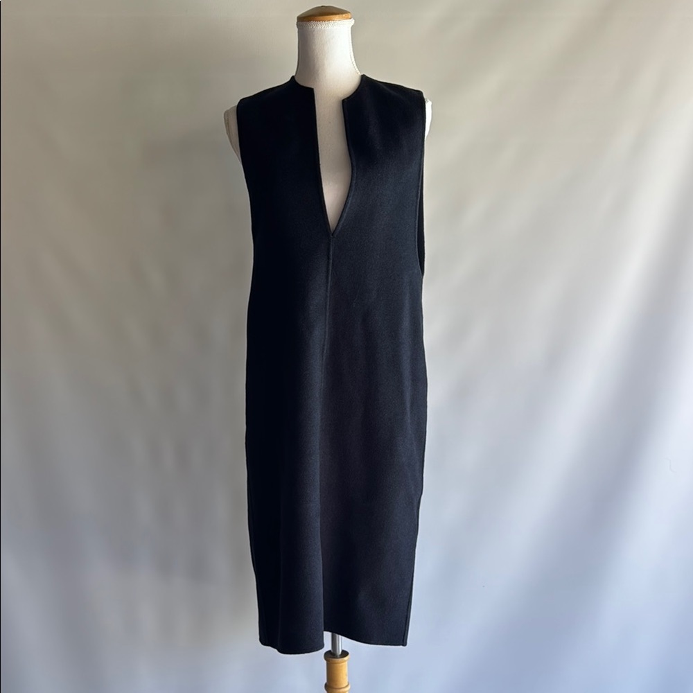 COS Boiled Wool V-Neck Dress - sz 32